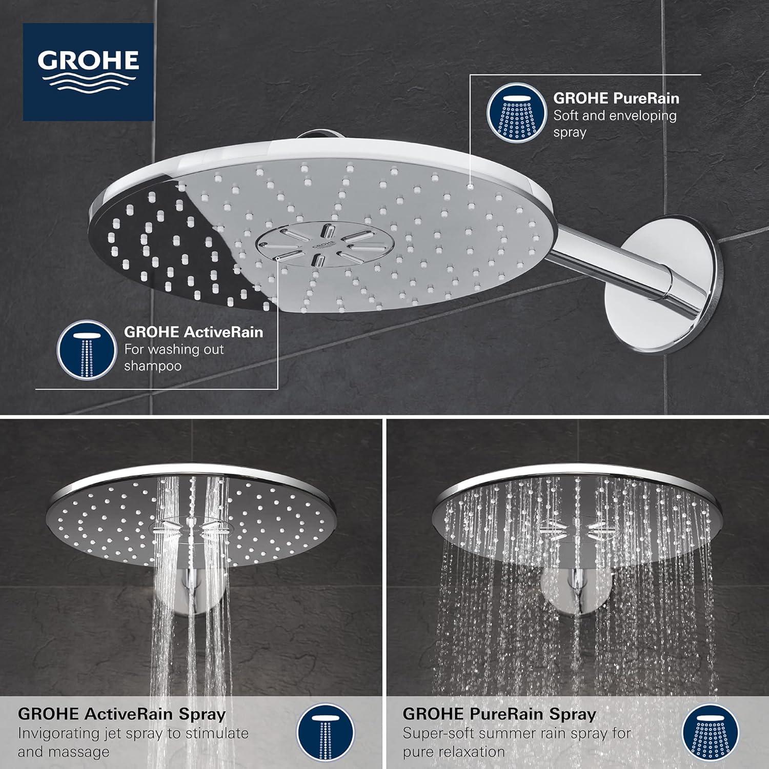 Rainshower™ Smartactive Multi Function Fixed Shower Head with SpeedClean Nozzles