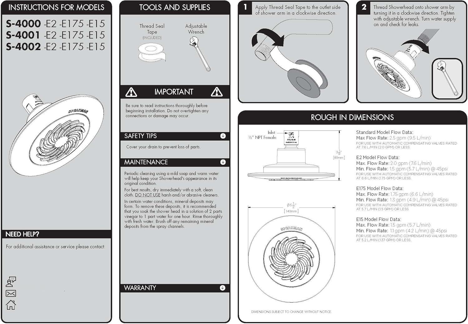 Speakman Reaction Single-Function Turbine-Powered Shower Head