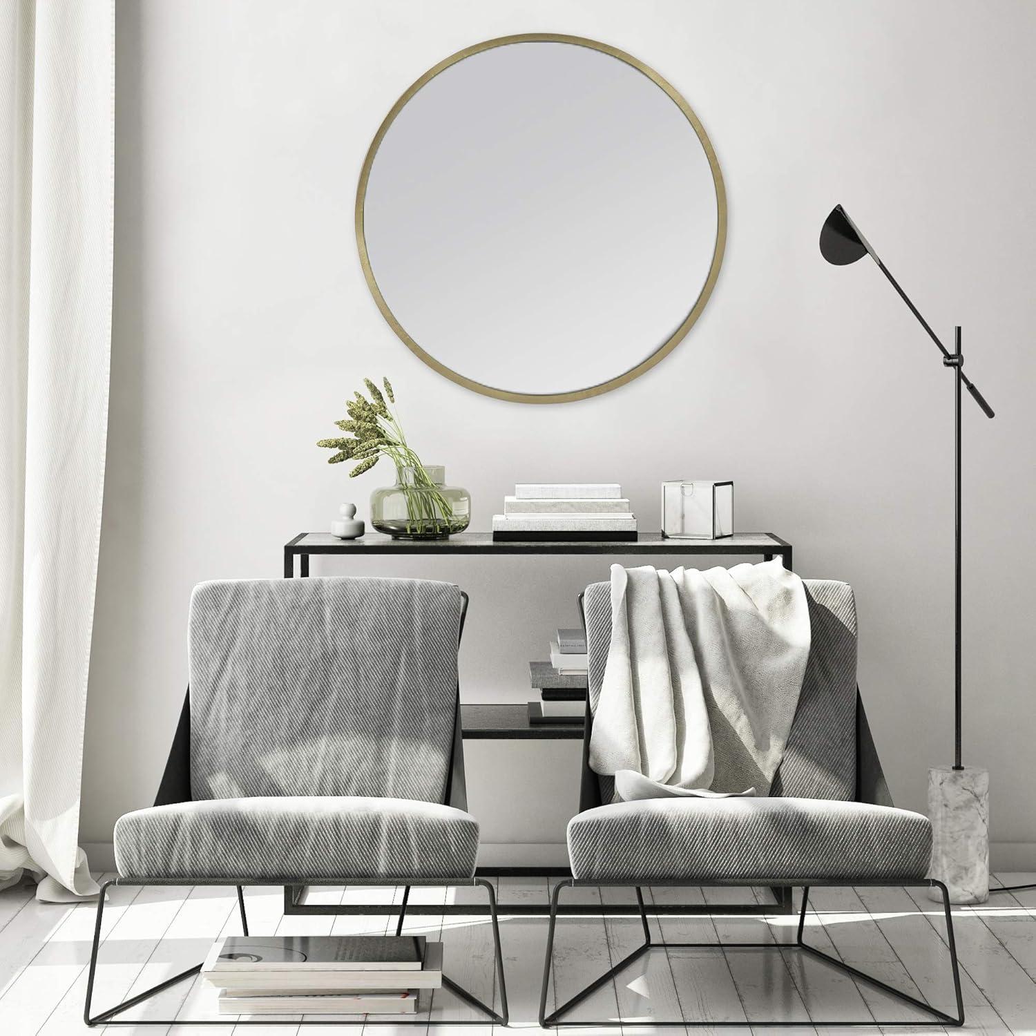 Stratton Home Decor Ava Round Gold Mirror