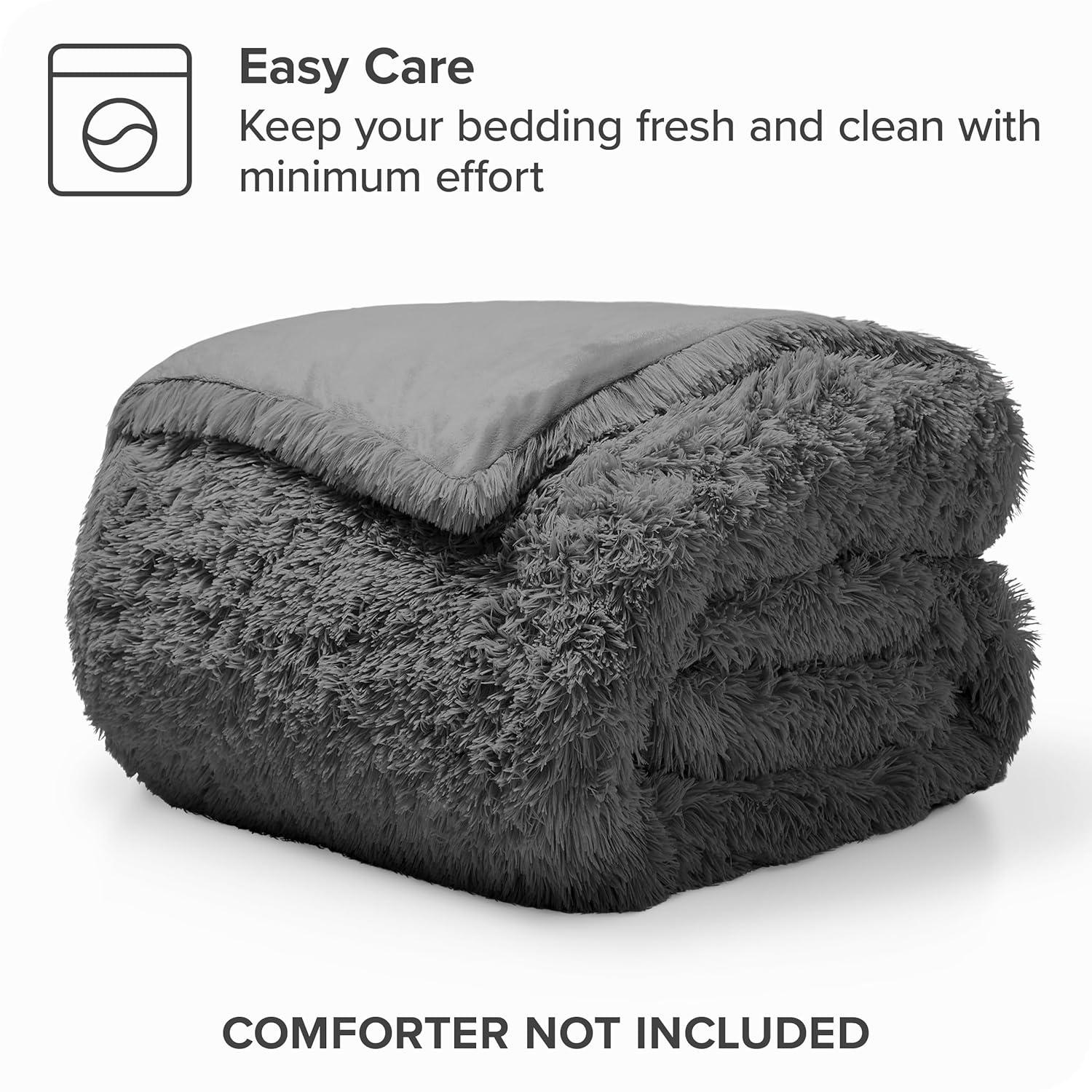 Bare Home Shaggy Fleece Plush Duvet Cover