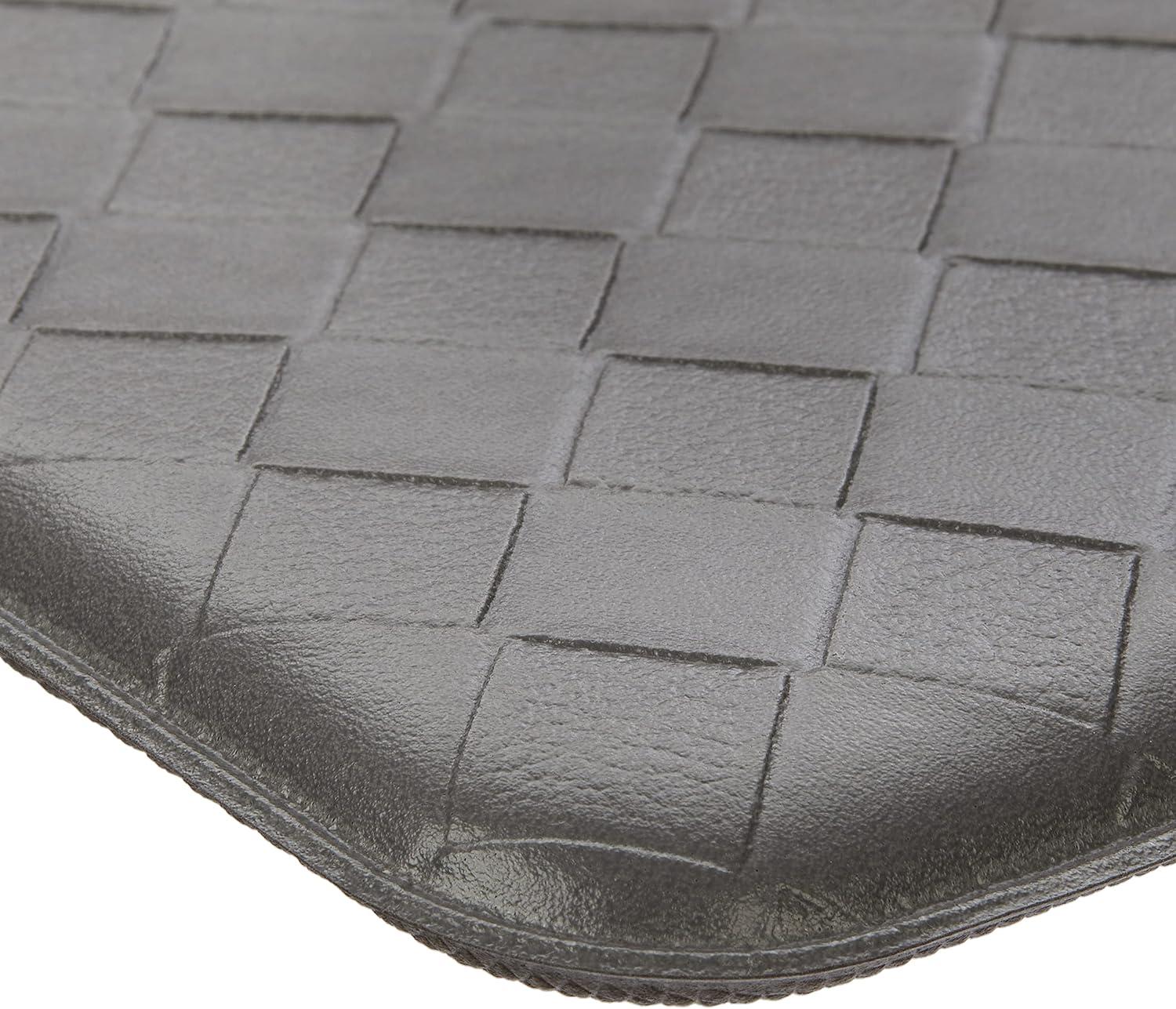 Anti-Fatigue Kitchen Mat, Charcoal, Playa Basketweave by Chef Gear, 17.5 in. x 60 in.