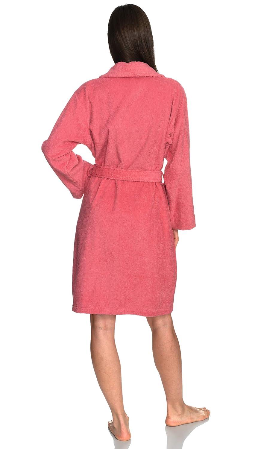 TowelSelections Women's Robe, Turkish Cotton Short Terry Bathrobe X-Large Sun Kissed Coral