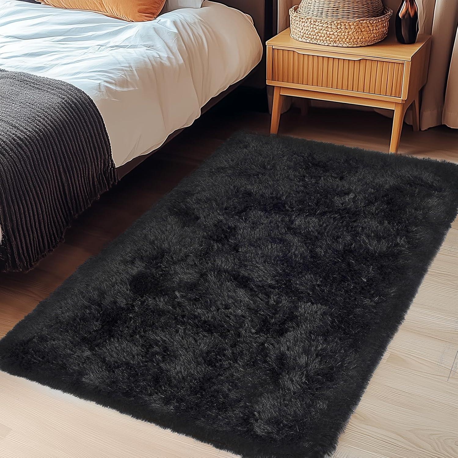 Softlife Super Soft Rug For Living Room Fluffy Rugs For Dorm Room Cute Plush carpet For Bedroom,8' x 10',Red