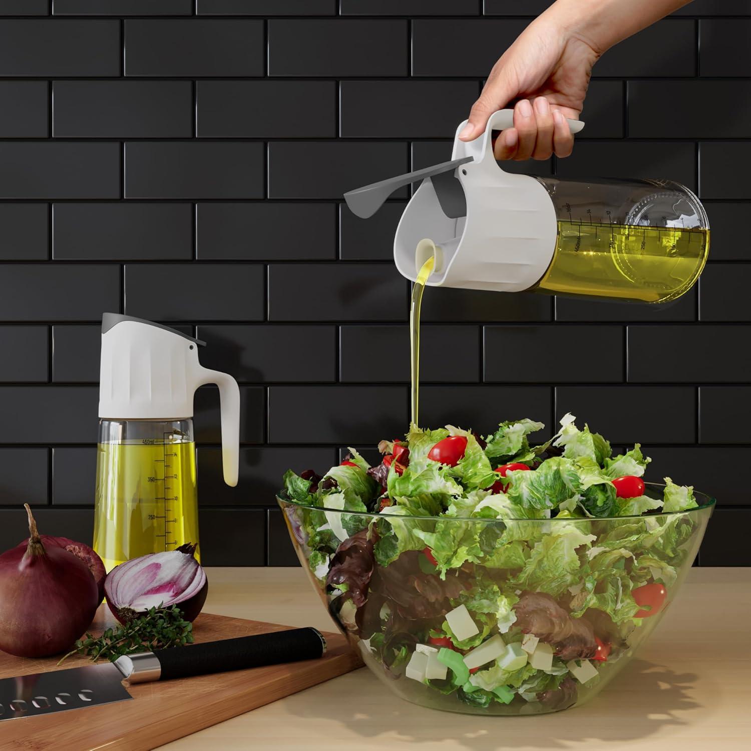 Dwellza Kitchen Cooking Olive Oil Dispenser Bottles For Kitchen With Drain And Measurements