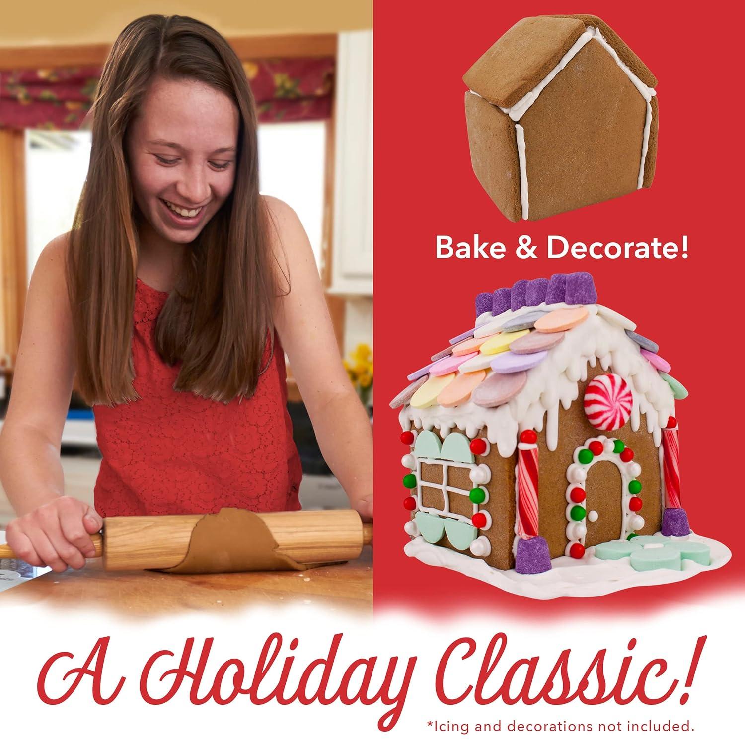 Mini Gingerbread House Set, Two Cookie Cutters with Recipe Card Makes 4-1/2" Tall Gingerbread House by Ann Clark Cookie Cutters