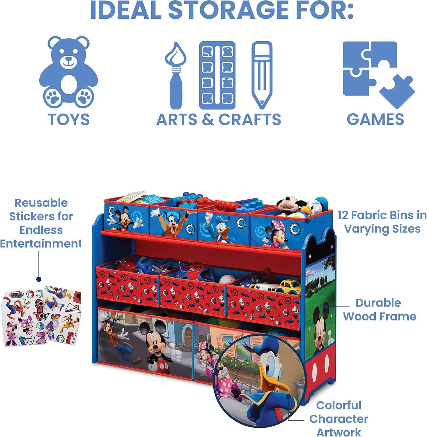 Delta Children Deluxe 9 Bin Design and Store Toy Organizer - Mickey Mouse
