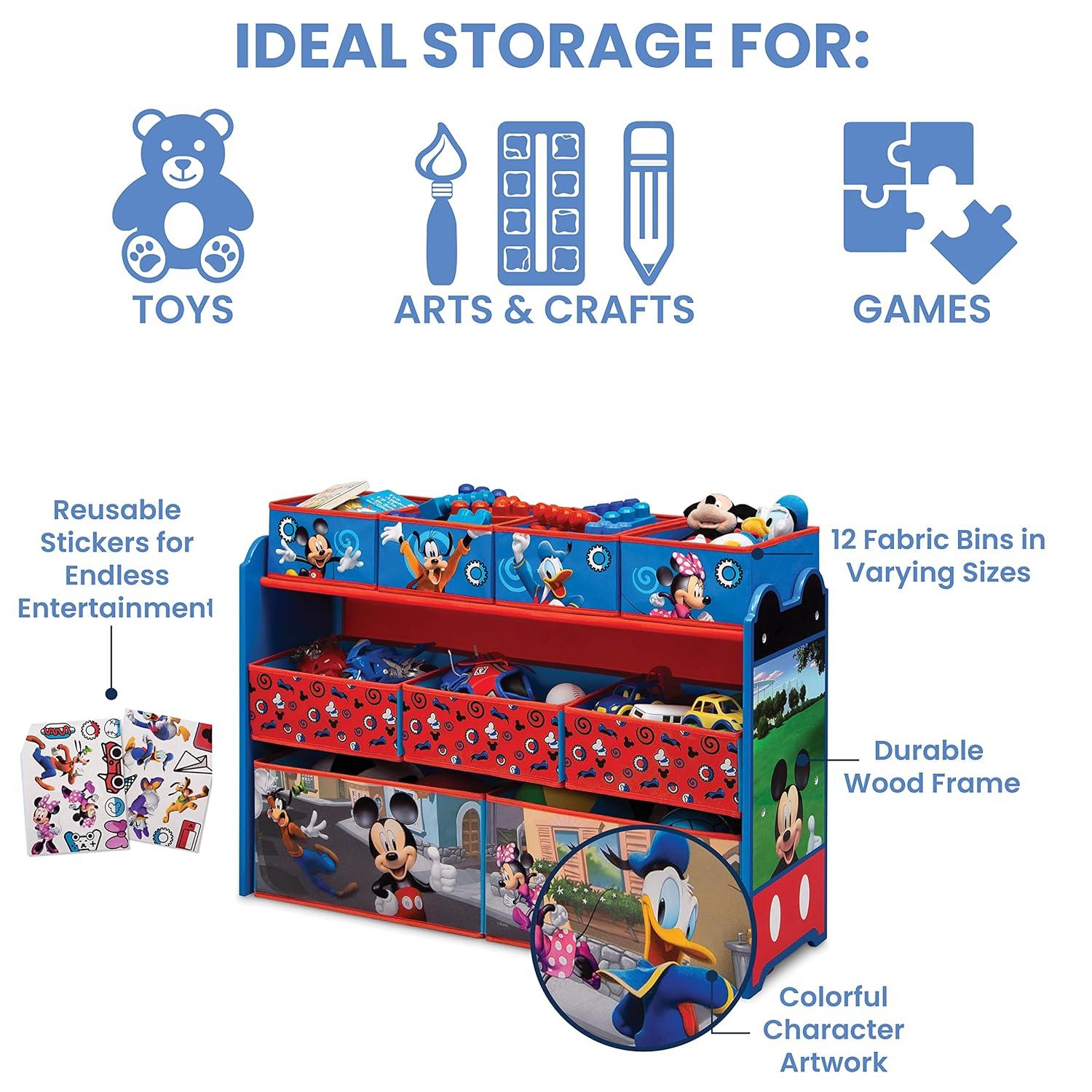 Delta Children Deluxe 9 Bin Design and Store Toy Organizer - Mickey Mouse