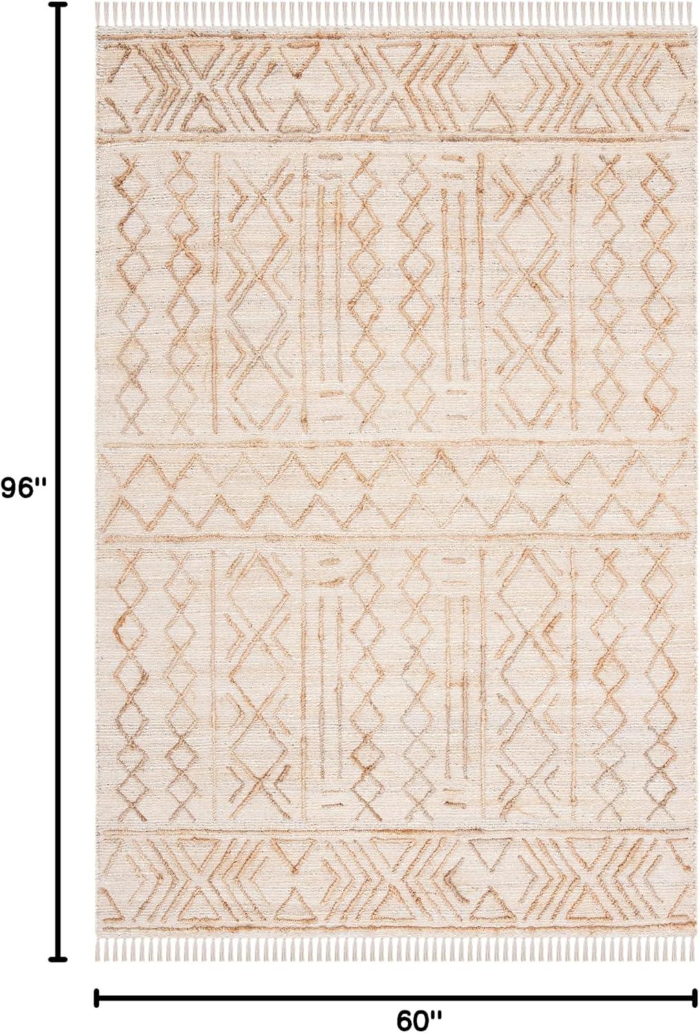 Natural Fiber NFB409 Hand Loomed Indoor Area Rug - Natural/Beige - 5'x8' - Safavieh