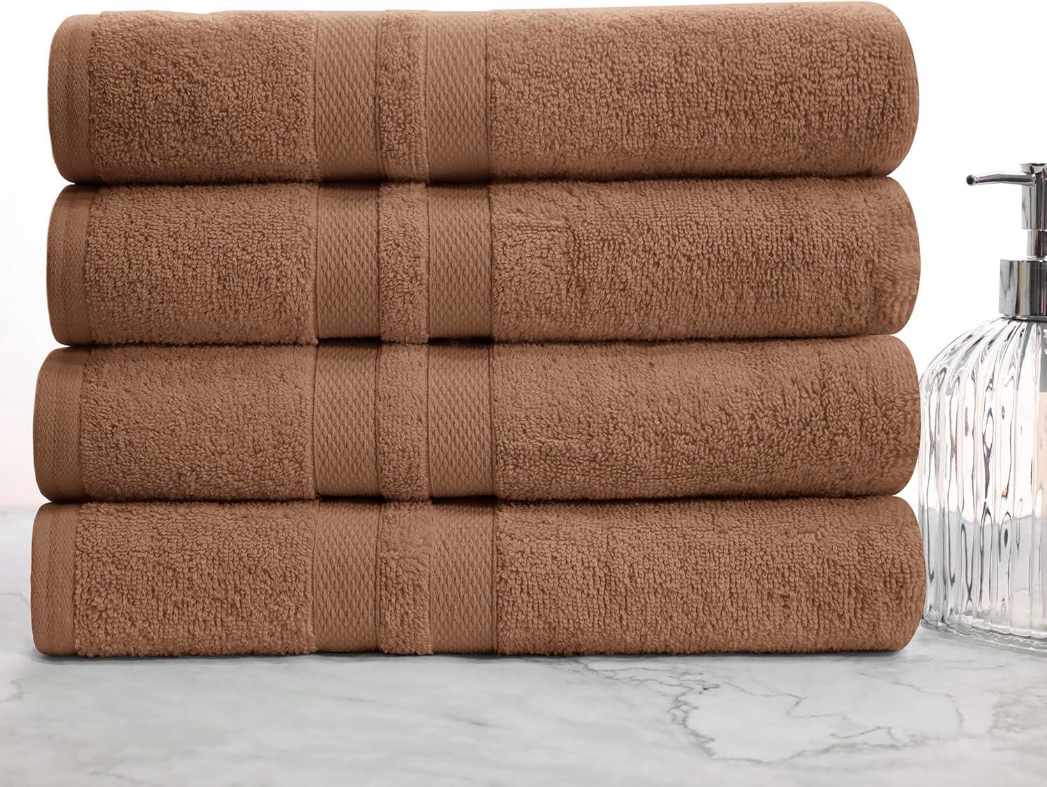 Chocolate Ultra Soft Cotton 4-Piece Bath Towel Set