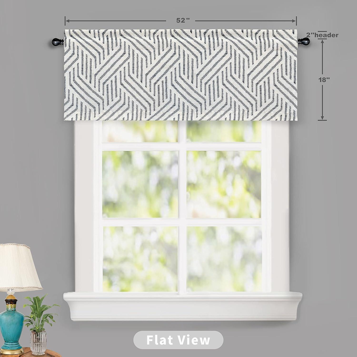 BrionyValance Striped Tailored 52'' W Window Valance