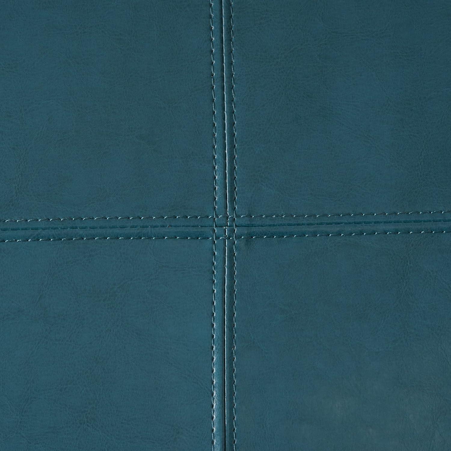 Lucinda Faux Leather Storage Ottoman Bench Teal - Christopher Knight Home: Solid Wood, Rectangular, Padded