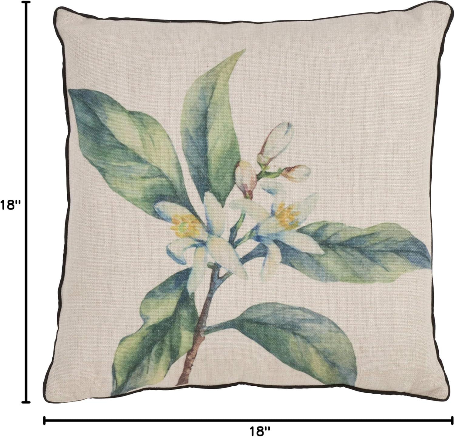 Medium Multicolor Floral Blossom Print Square Pillow