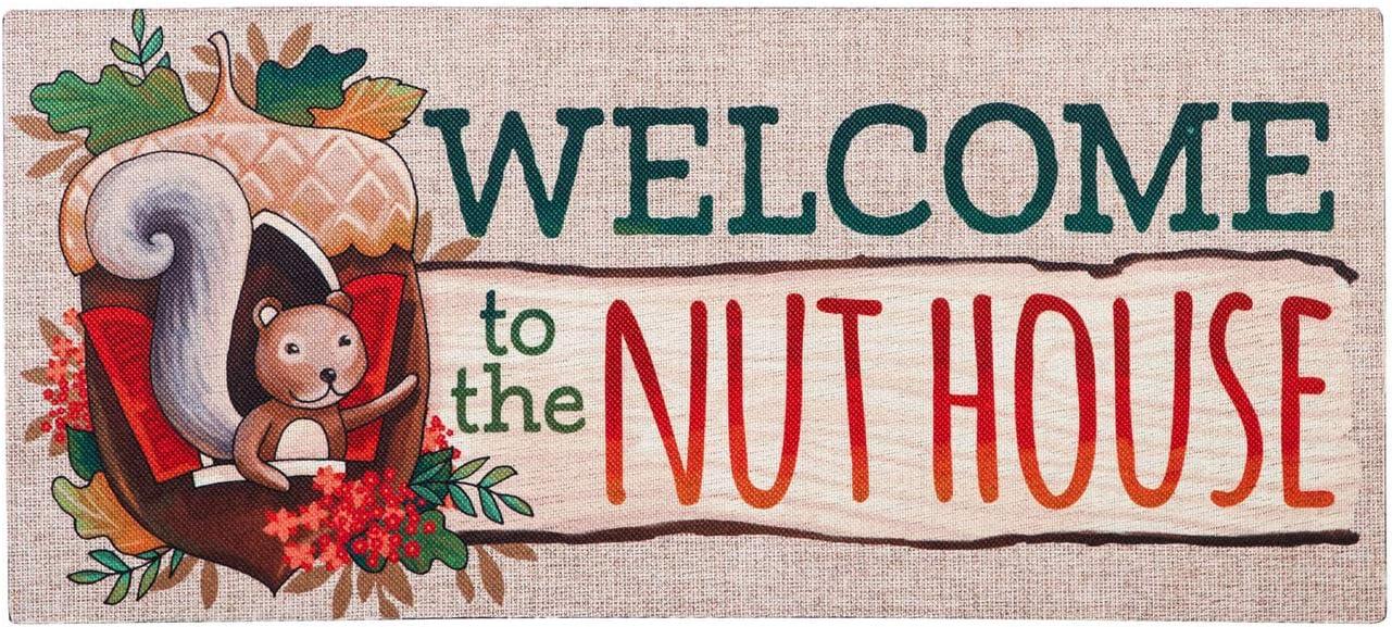 Trinx Middlesbrough Welcome To The Nut House Sassafras Indoor Door Mat