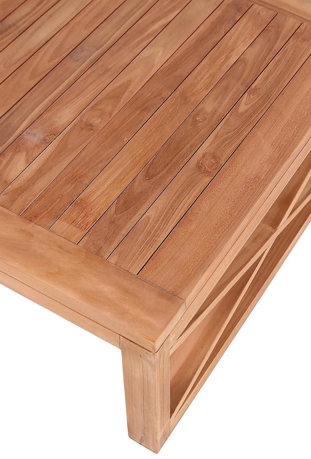 Meridian Furniture Anguilla Natural Teak Outdoor Coffee Table
