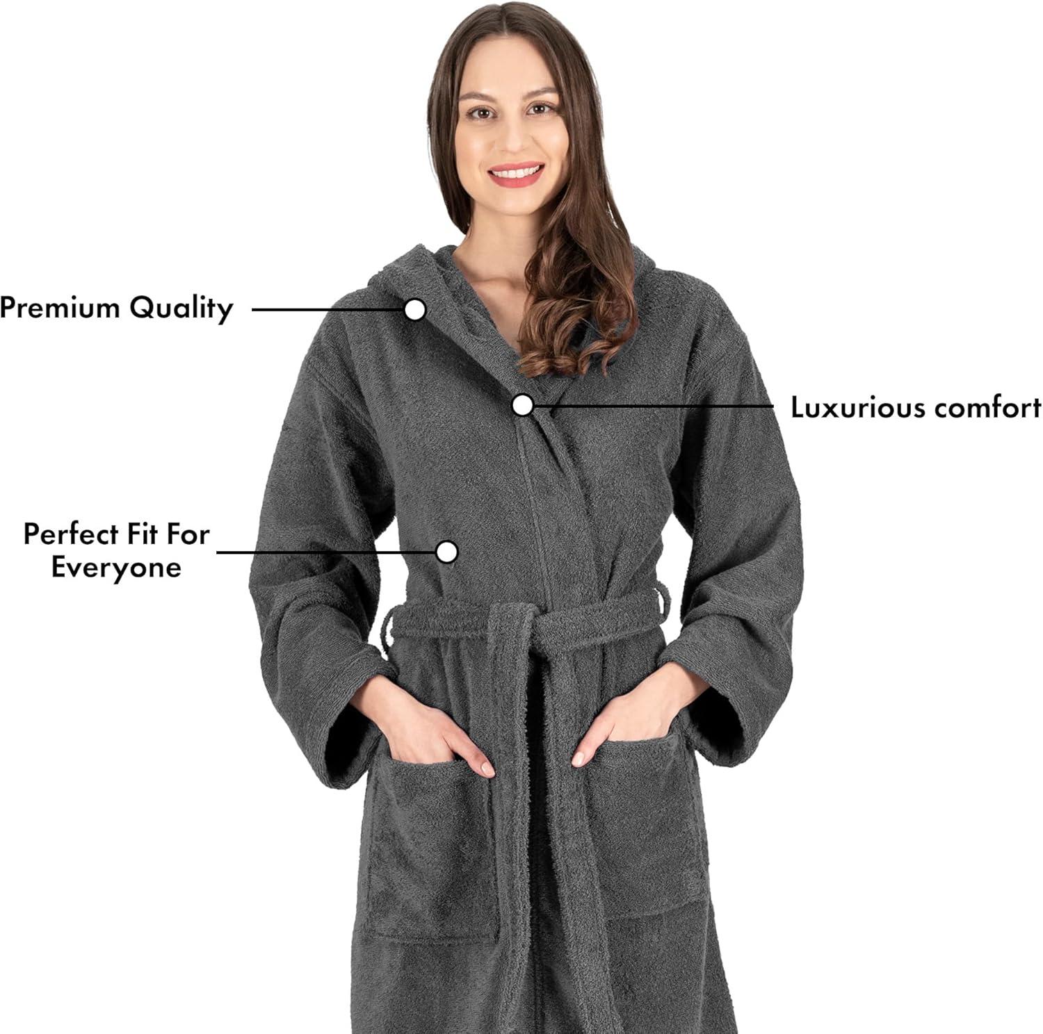 Nine West Hooded  Turkish Cotton Unisex Bath Robe Collection
