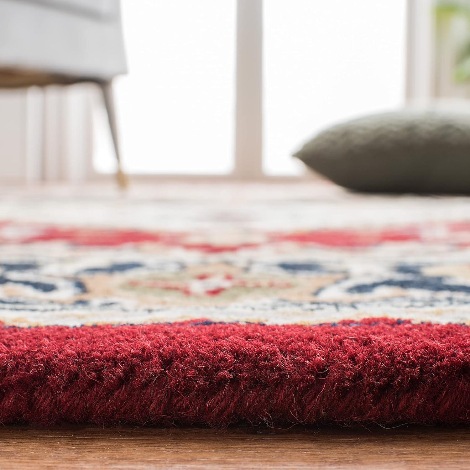 Heritage HG625 Handmade Area Rug - 5'x8' - Ivory/Red - Safavieh