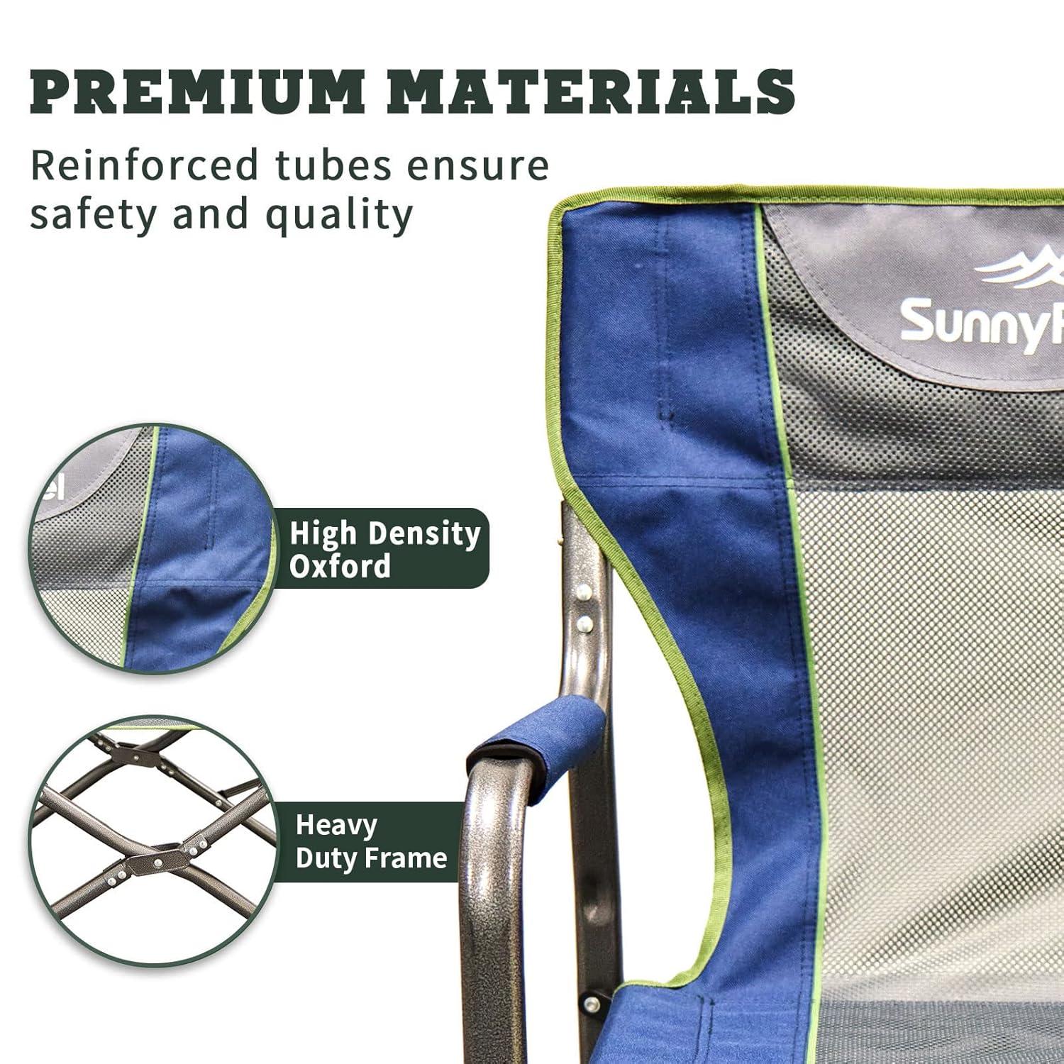 SUNNYFEEL Camping Directors Chair, Heavy Duty,Oversized Portable Folding Chair with Side Table, Pocket for Beach, Fishing,Trip,Picnic,Lawn,Concert Outdoor Foldable Camp Chairs