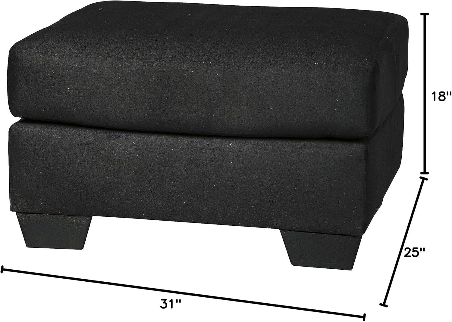 Signature Design by Ashley Contemporary Darcy Ottoman Microfiber Black