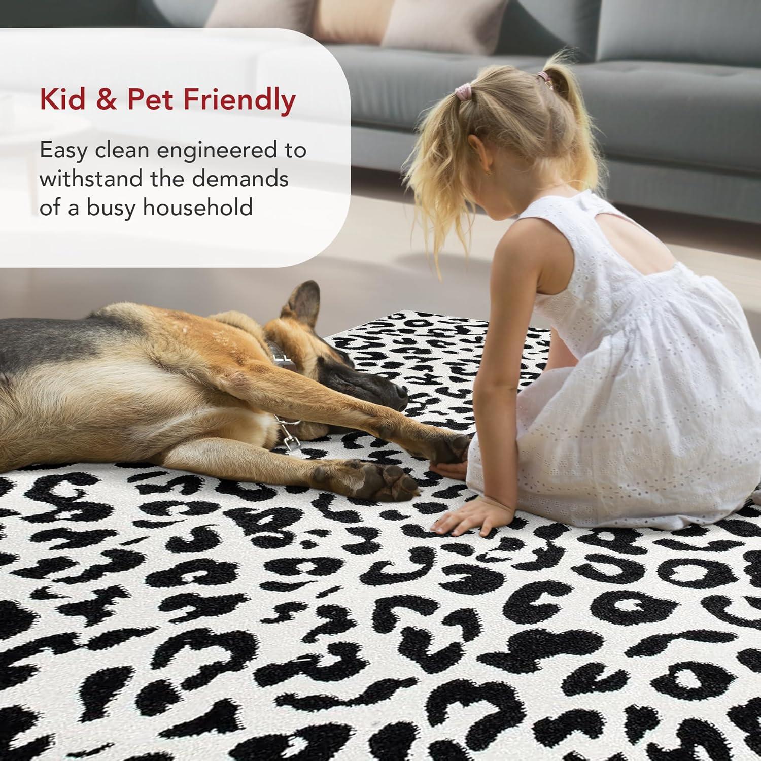 Nuloom Leopard Animal 8x10 Indoor Area Rug for Living Room Bedroom Dining Room Kitchen, Dark Grey/Ivory