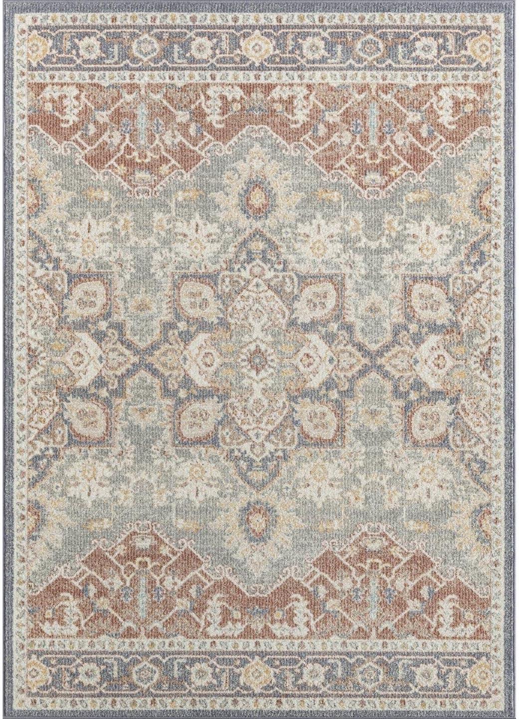 Luxe Weavers Floral Oriental Ivory 8x10 Area Rug