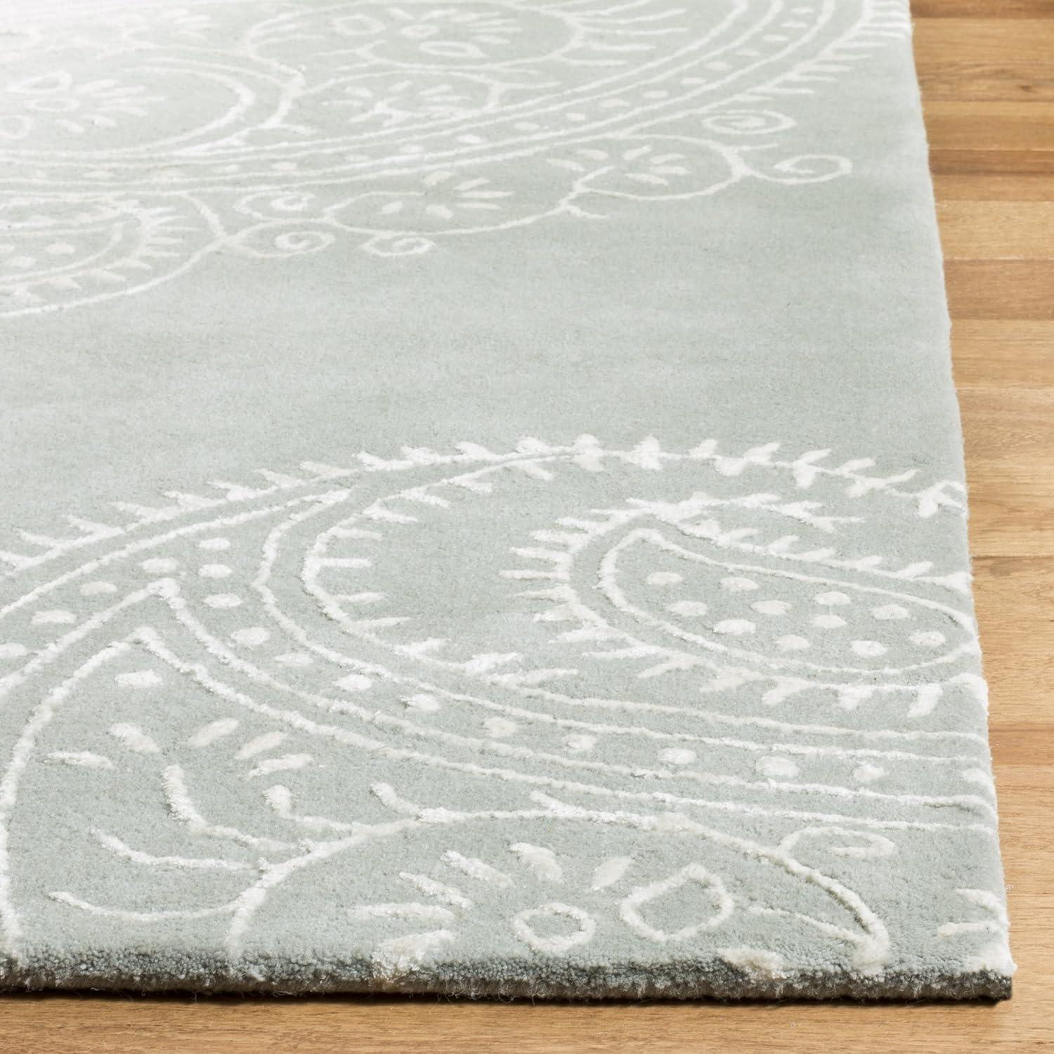 Bella BEL153 Hand Tufted Area Rug - Grey/Ivory - 4'x6' - Safavieh.