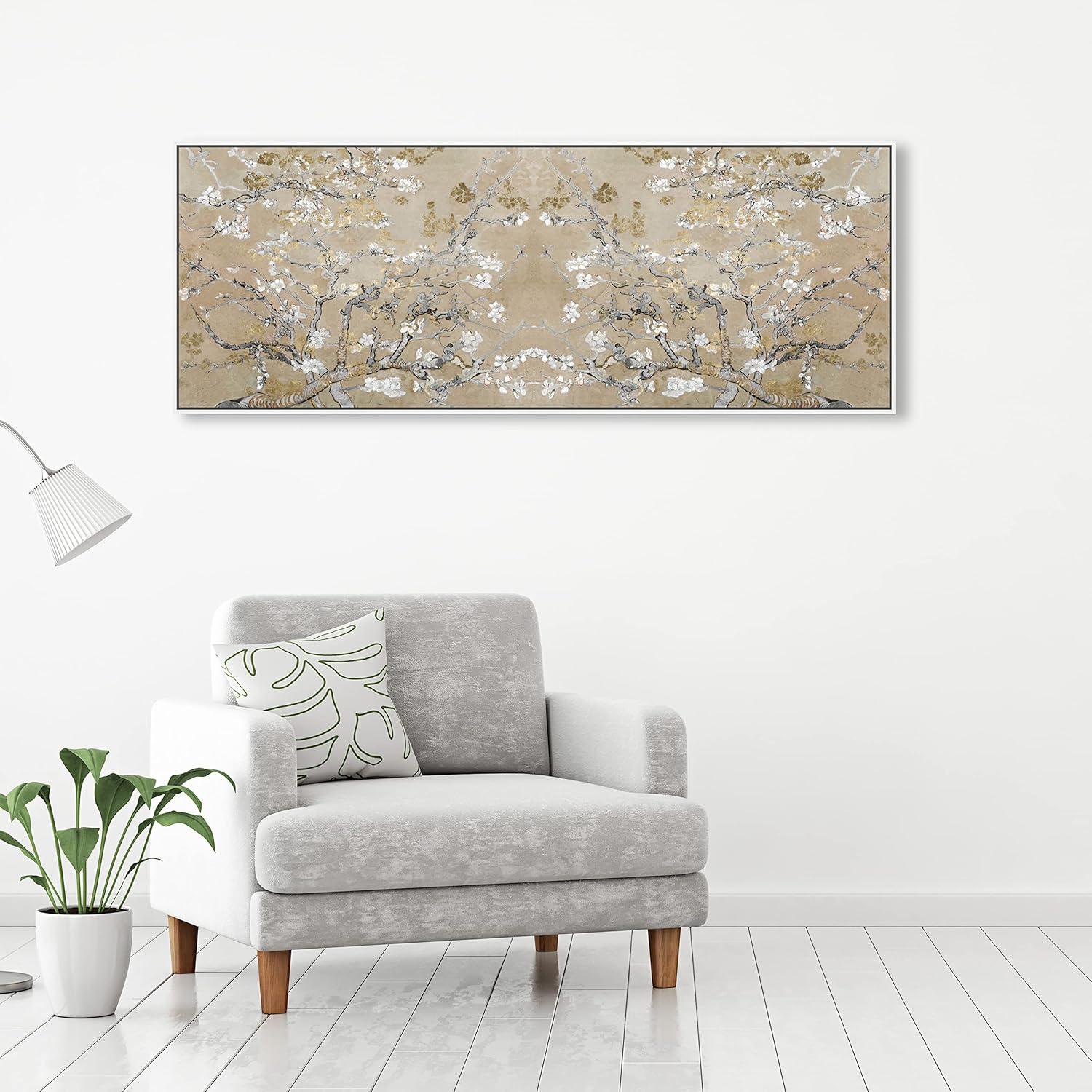 Oliver Gal Prints Vincent Van Gogh " Large Floral And Botanical Van Gogh In Gold Blossoms Inspiration Twin, French Country Gold "