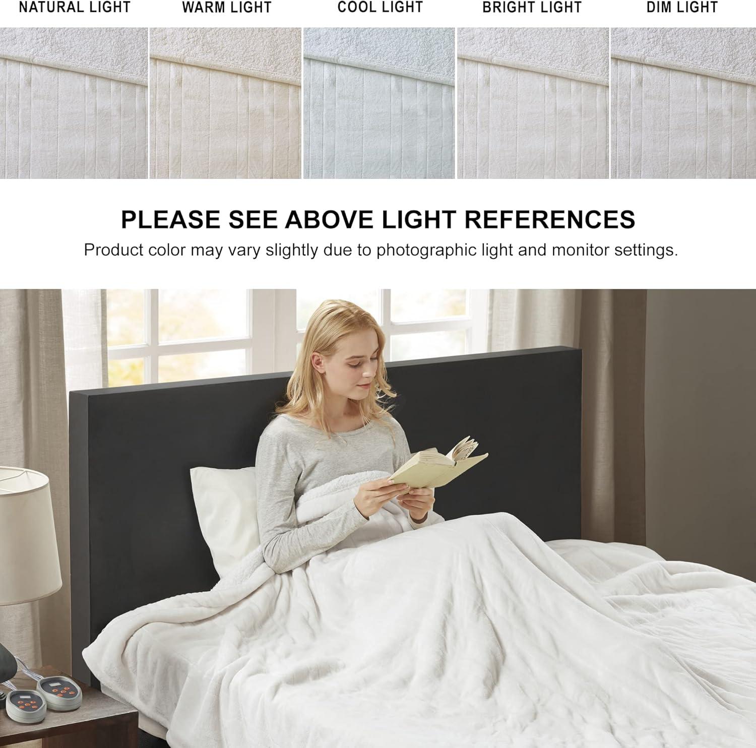 Woolrich Woolrich Heated Plush to Berber Sapphire Blue Blanket Queen