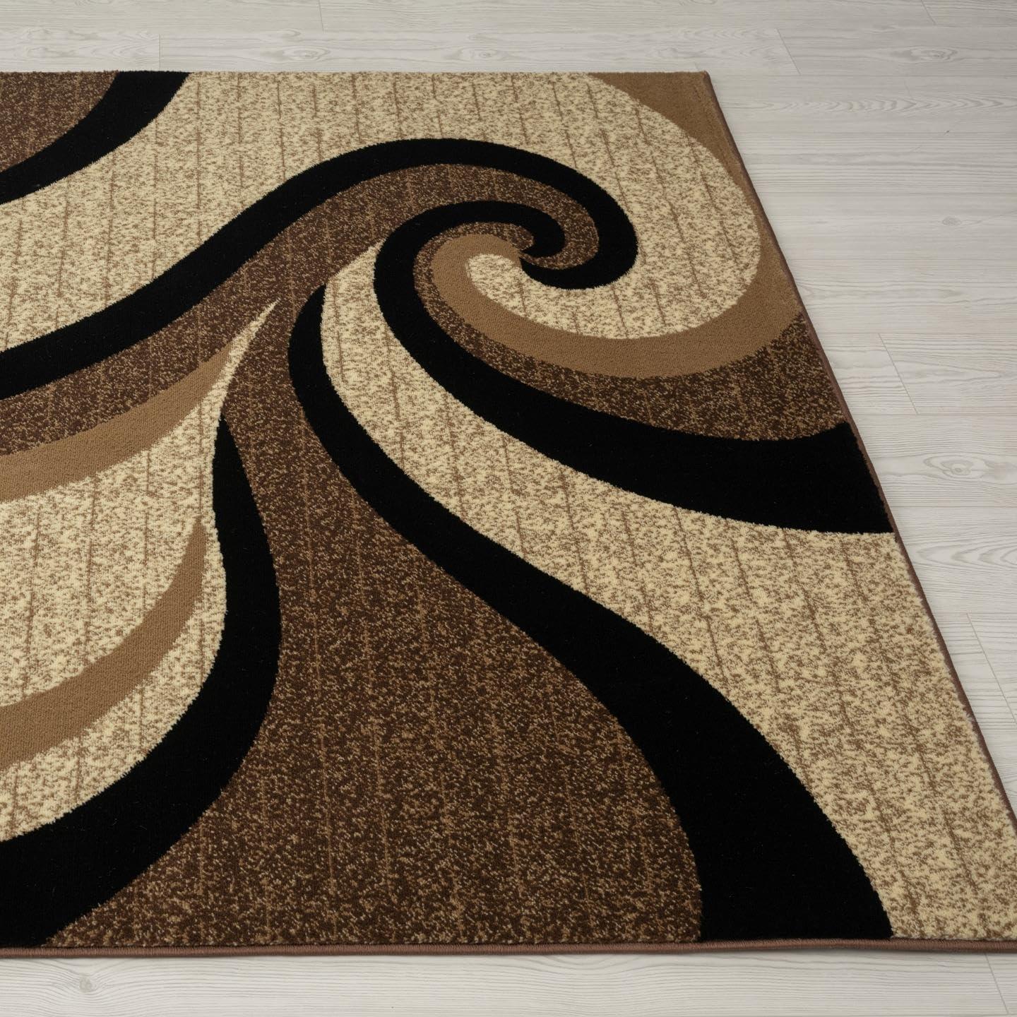 Luxe Weavers Contemporary Abstract Geometric Swirl Area Rug