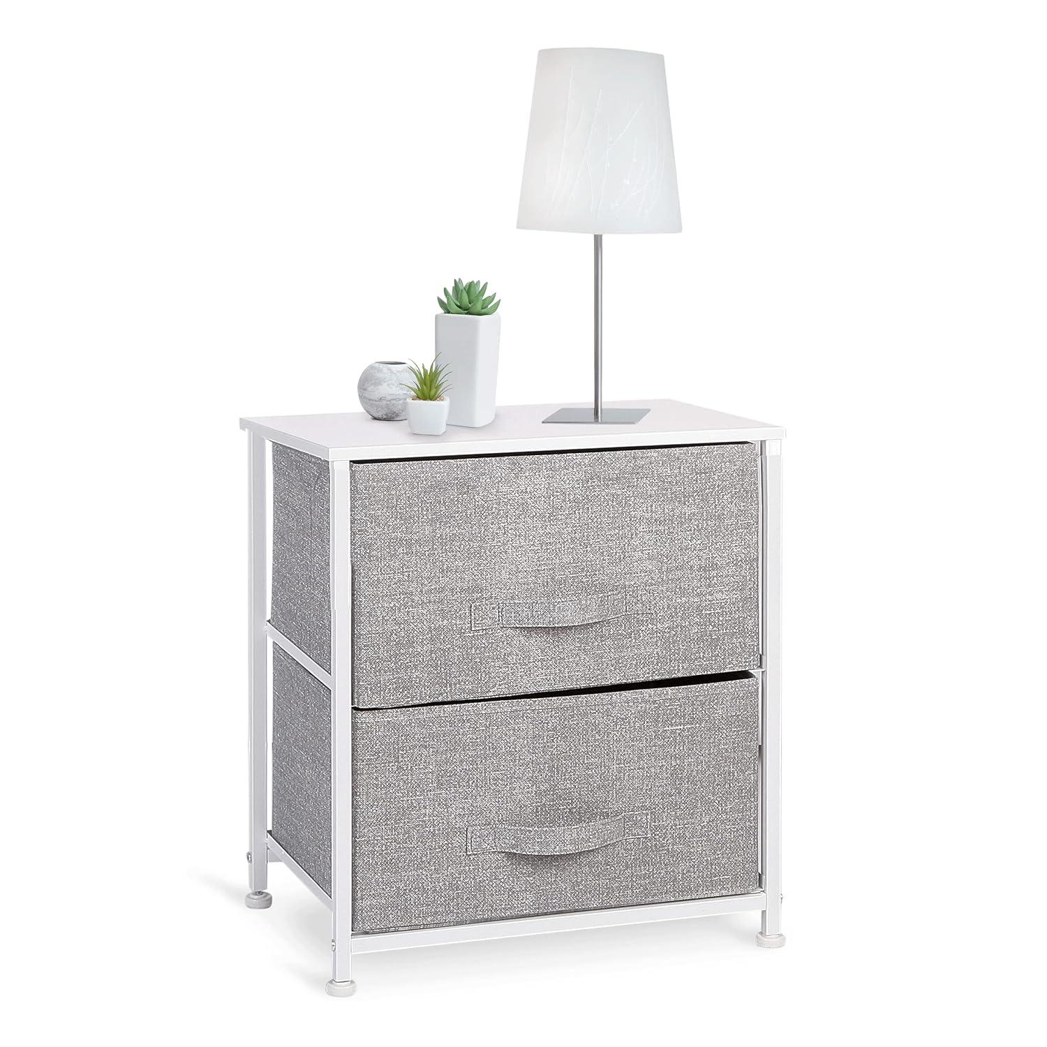 Bigroof Dresser Storage Organizer, Fabric Drawers Closet of Drawers Storage Unit for Bedroom Steel Frame Wood Top(Light Gray-7 Drawers)