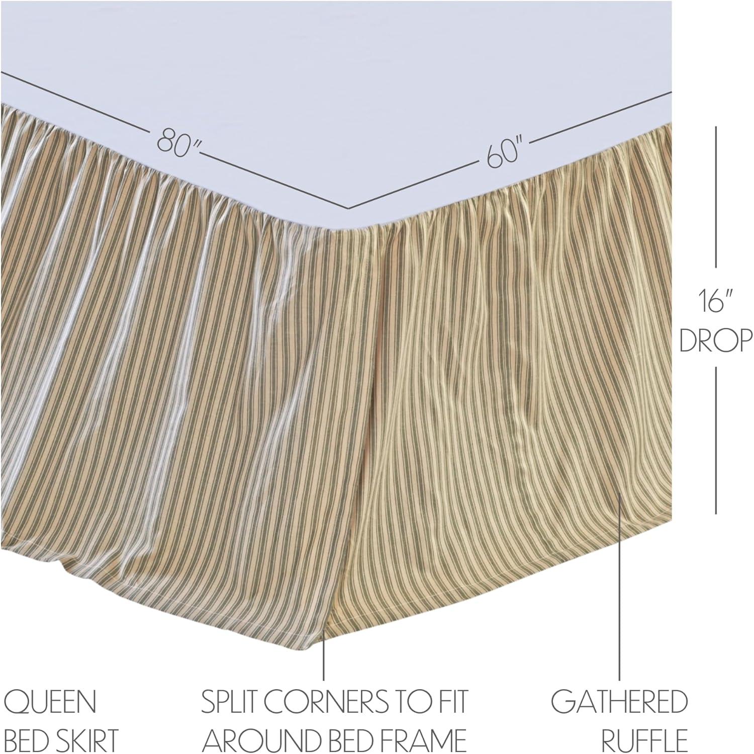 VHC Brands Ozark Ticking Stripe 16" Bed Skirt & Reviews | Wayfair