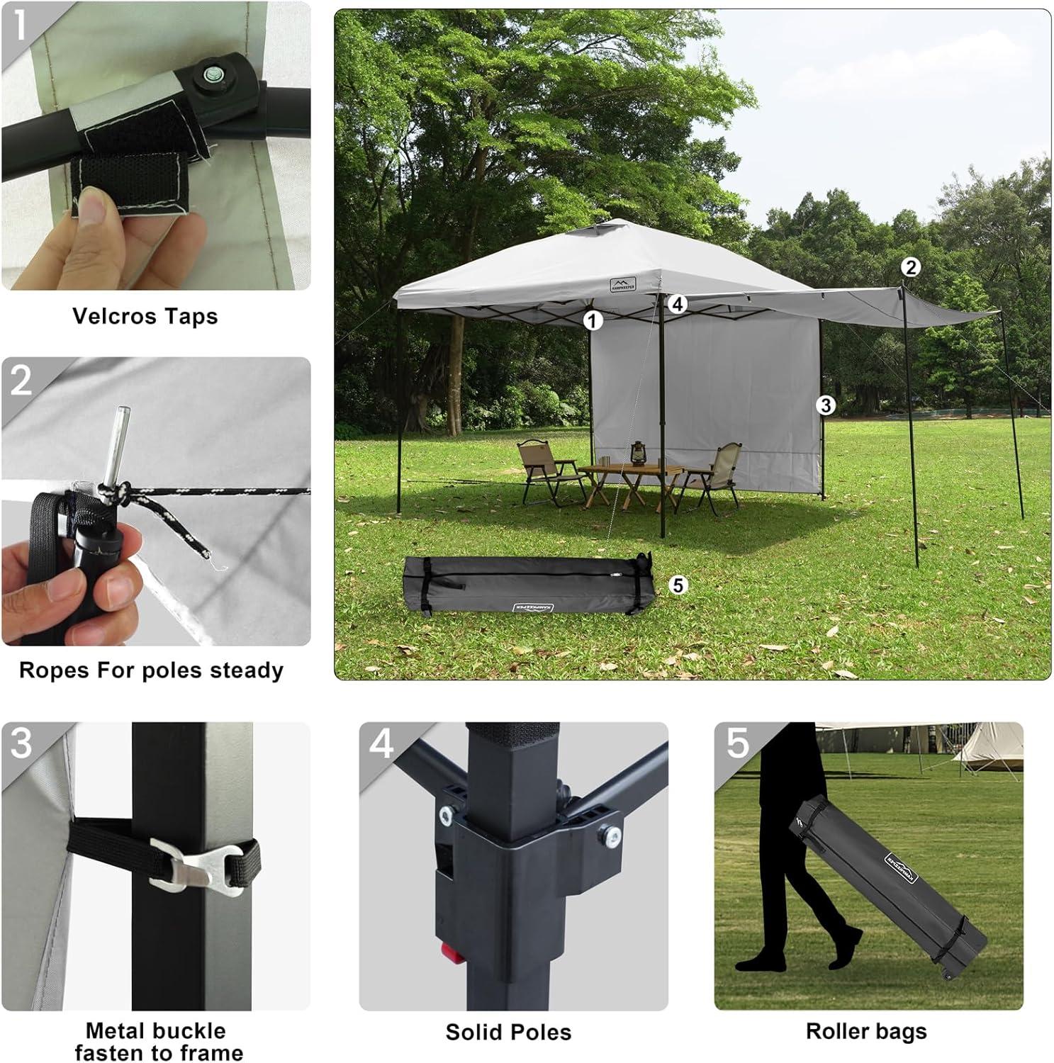 White Adjustable Height 10x10 Outdoor Canopy Tent with Sidewalls