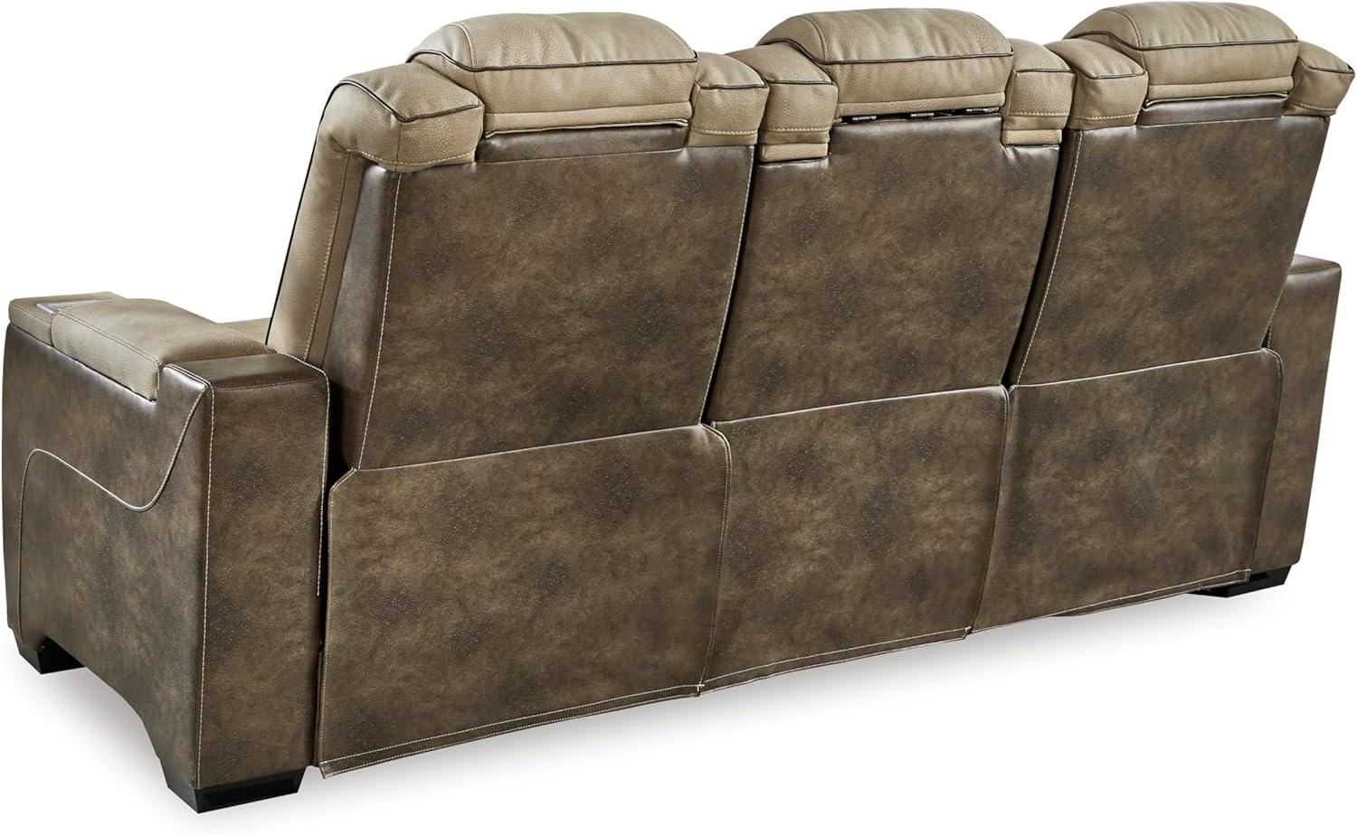 86'' Faux Leather Power Reclining Sofa
