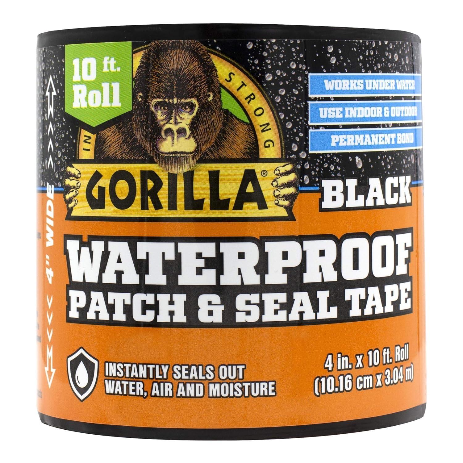 Gorilla 4 in. W X 10 ft. L Black Waterproof Repair Tape