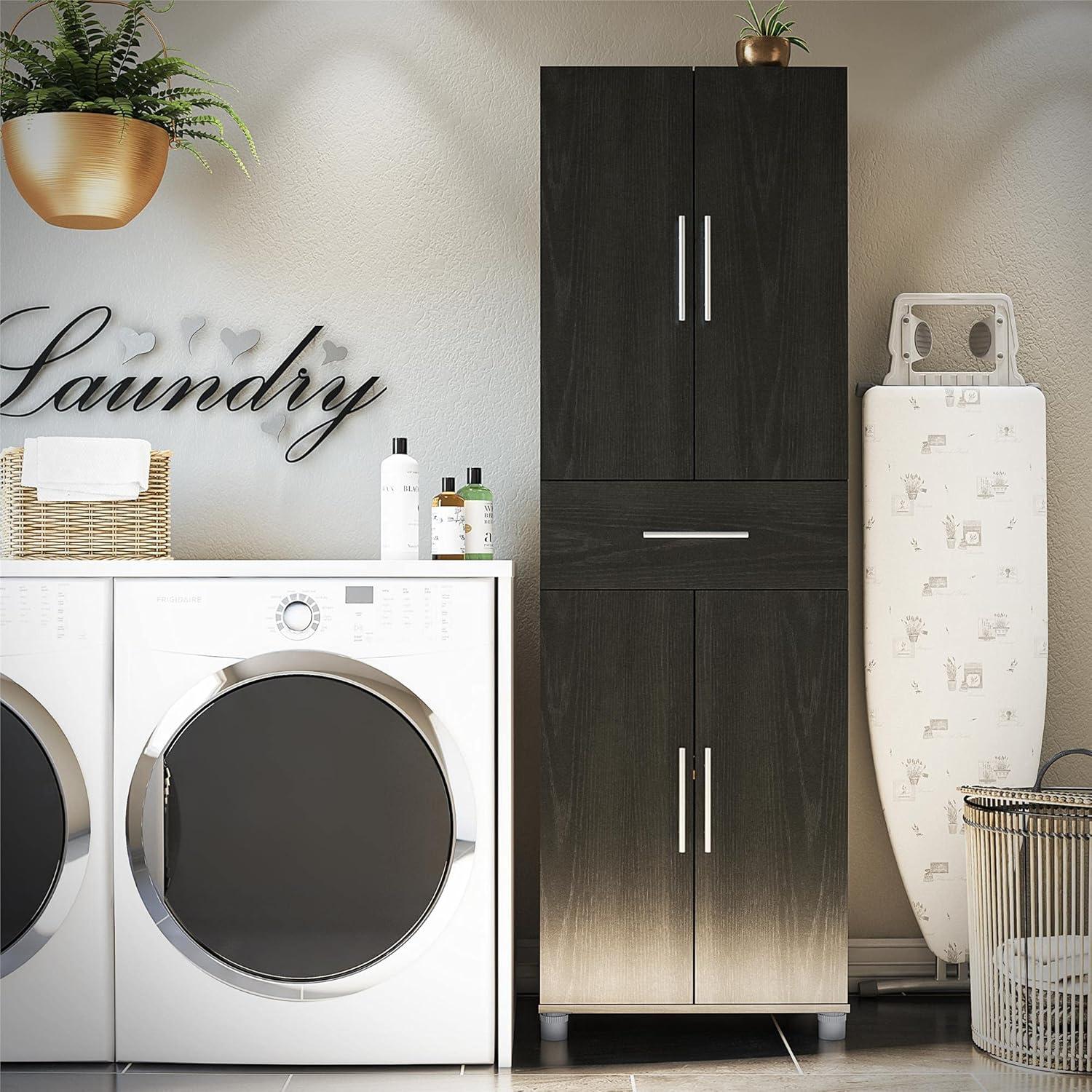 Camberly 4 Door/1 Drawer Storage Cabinet, Graphite Gray