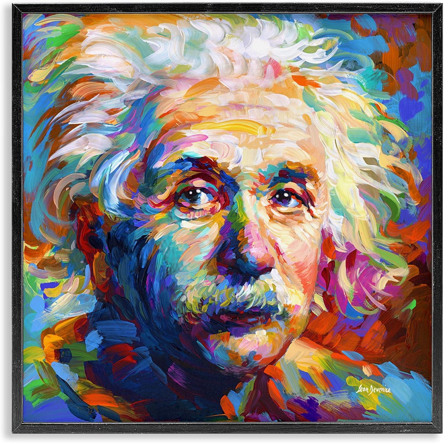 Stupell Industries Abstract Albert Einstein Portrait, 12" x 12"