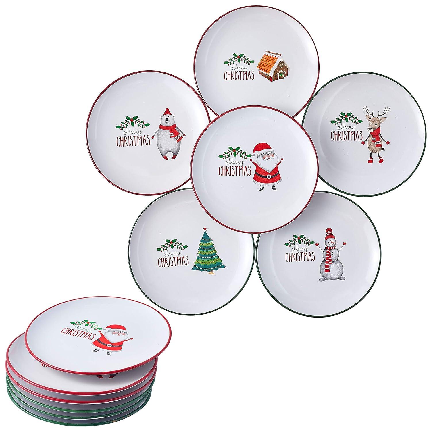 Bruntmor Set of 4 Elegant Matte 11" Round Ceramic Dinner Plates, White