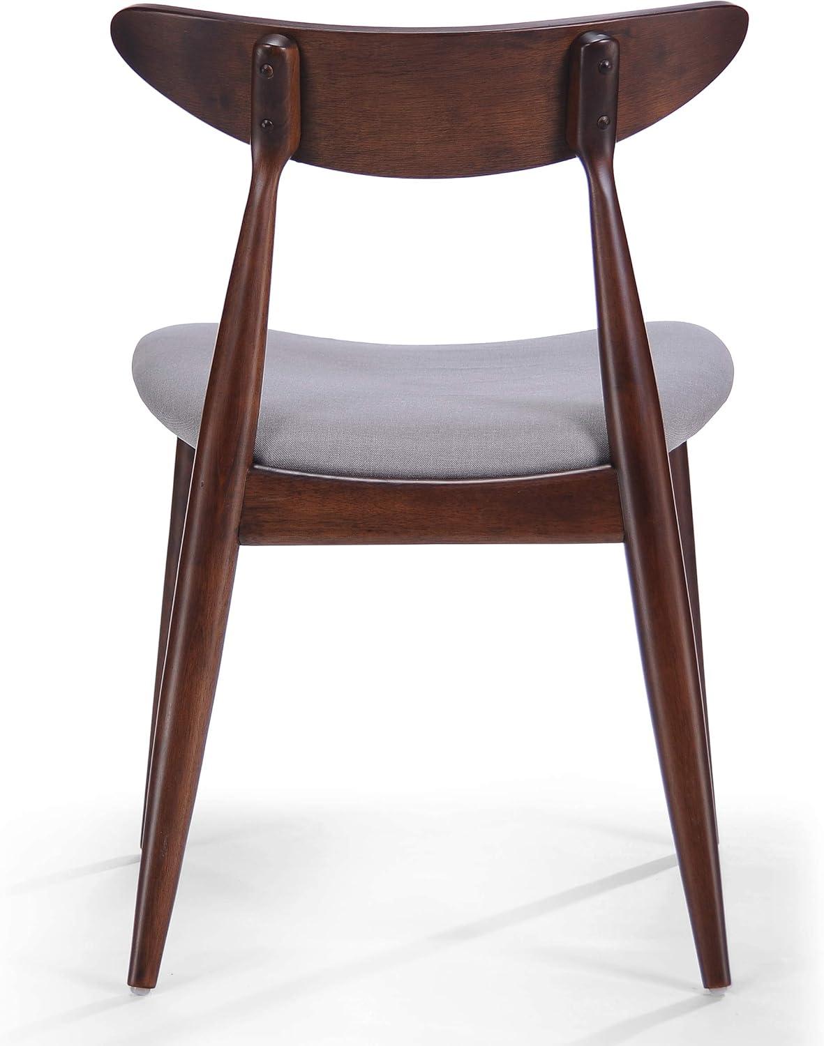 Set of 2 Barron Dining Chair Light Gray - Christopher Knight Home: Mid-Century, Upholstered, Rubberwood