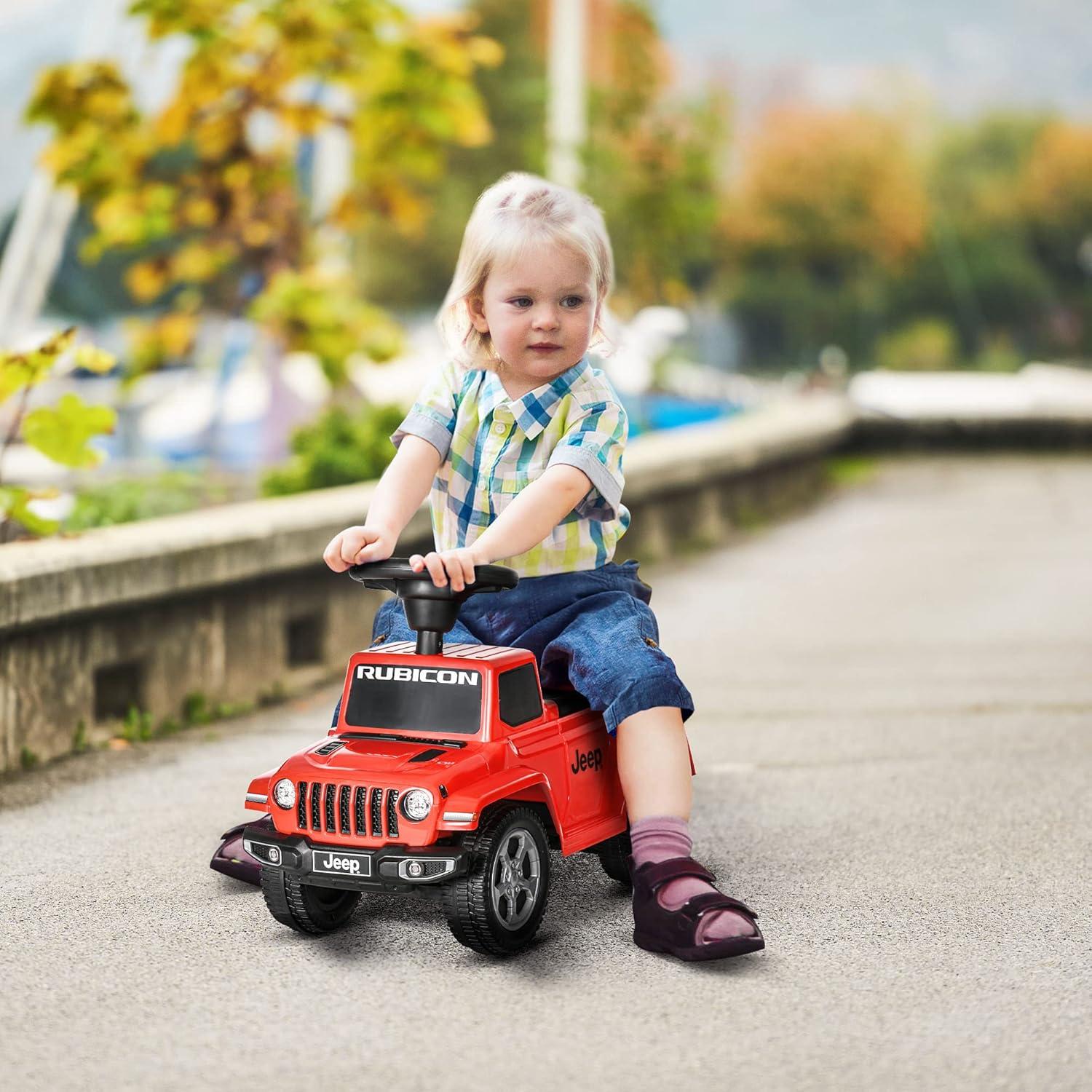 Aosom Toddler with Engine Sounds & Under-Seat Storage, Ride on Cars for Kids, Sit and Scoot Ride on Toy Outdoor Toy Car, Ages 1.5-3