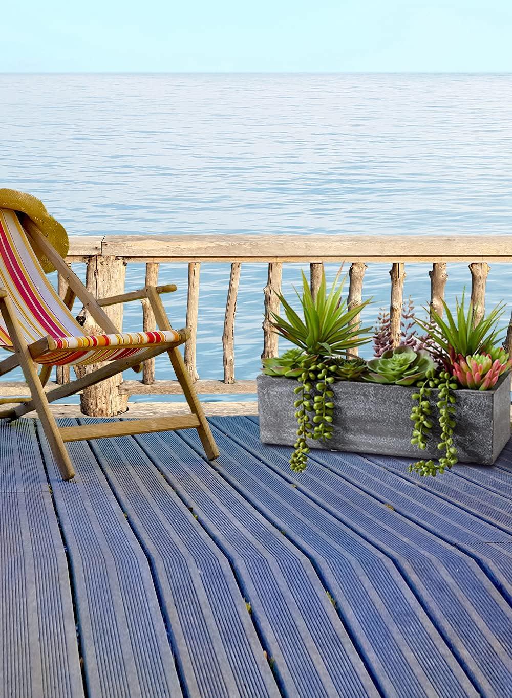 Serene Spaces Living Mixed Succulents in Rectangular Planter, Perfect for Weddings and Home Décor, Real Looking Succulent for Decoration, Sold Individually, Measures 12in Long x 4.5in Wide x 9in Tall