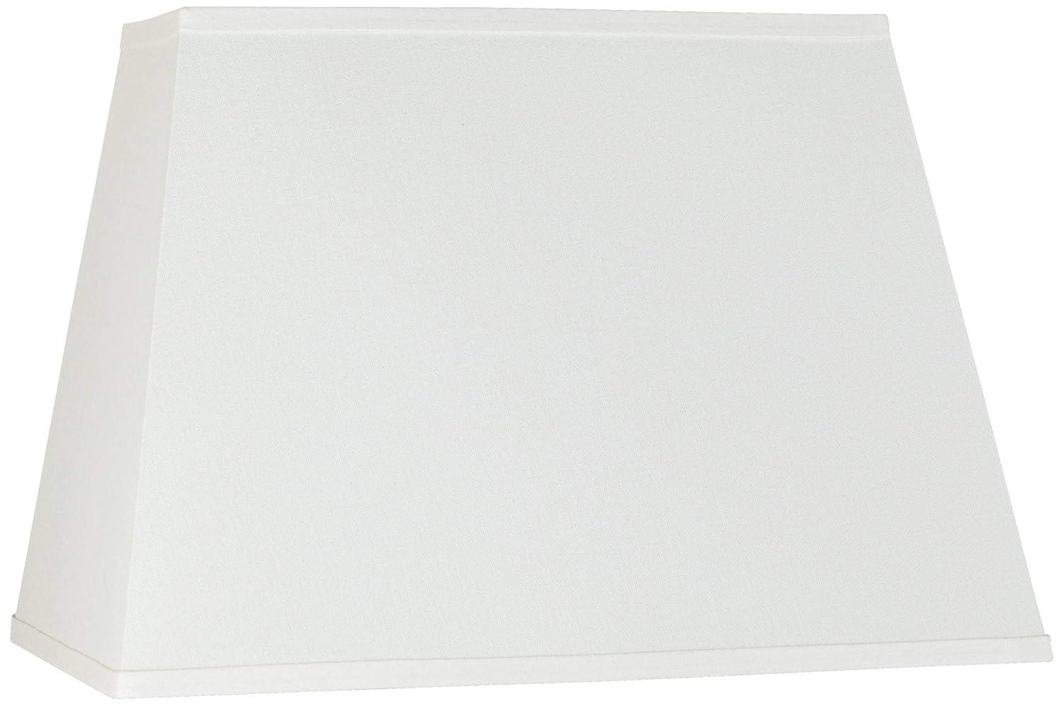 Springcrest Ivory Linen Large Rectangular Lamp Shade 14" Wide x 6" Deep at Top and 18" Wide x 12" Deep at Bottom and 12" Height (Spider) Replacement