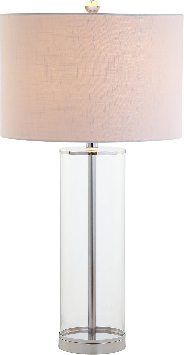 Harper 29" White Linen Shade Glass Table Lamp, Energy Efficient