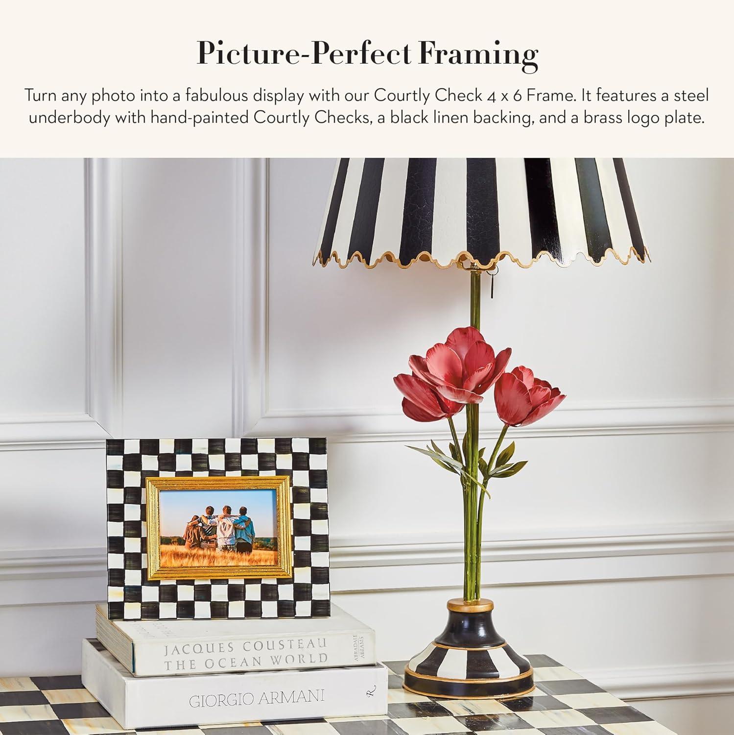 Classic Black and Gold Trim 4x6 Tabletop Photo Frame