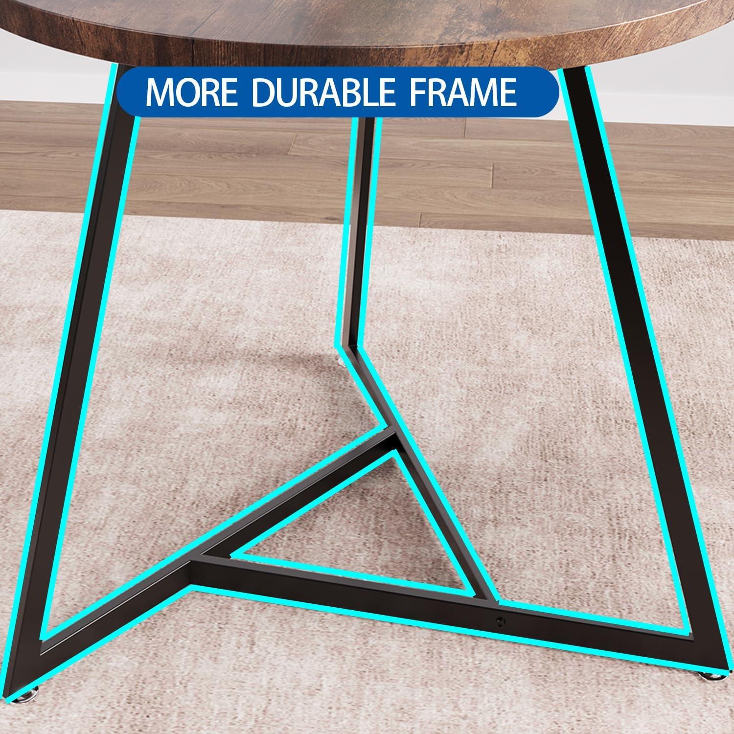 Dining Table Set for 2, Kitchen Table & Chair Sets for 2, Round Kitchen Table for Small Space, Apartment, Breakfast Nook