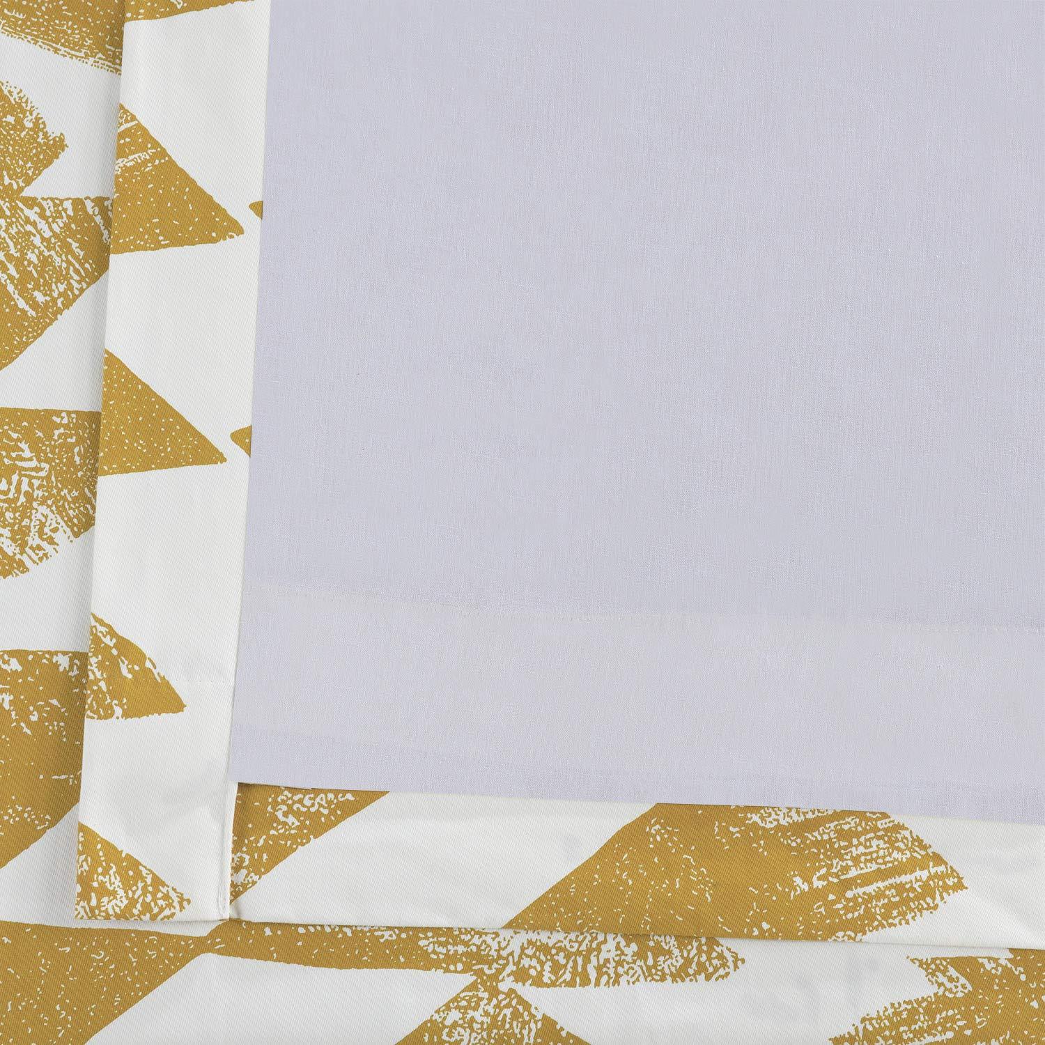 Triad Gold Grommet Printed Room Darkening Curtain - 50 in. W x 84 in. L Single Window Panel