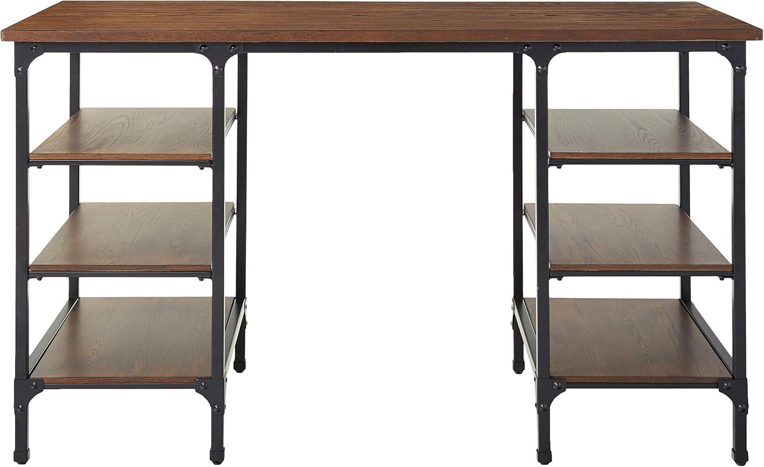 Millwood Metal Counter Height Writing Desk in Brown and Black - Lexicon