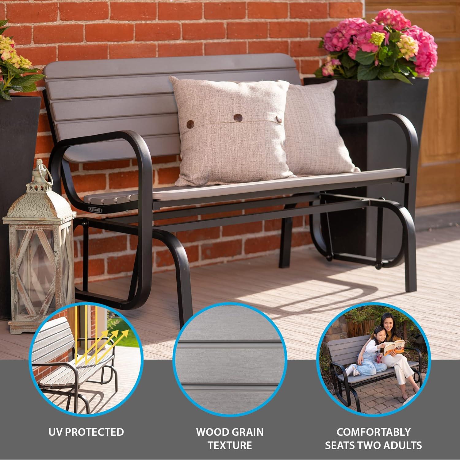 Lifetime Polyethylene Outdoor Glider Bench - Gray (60361)