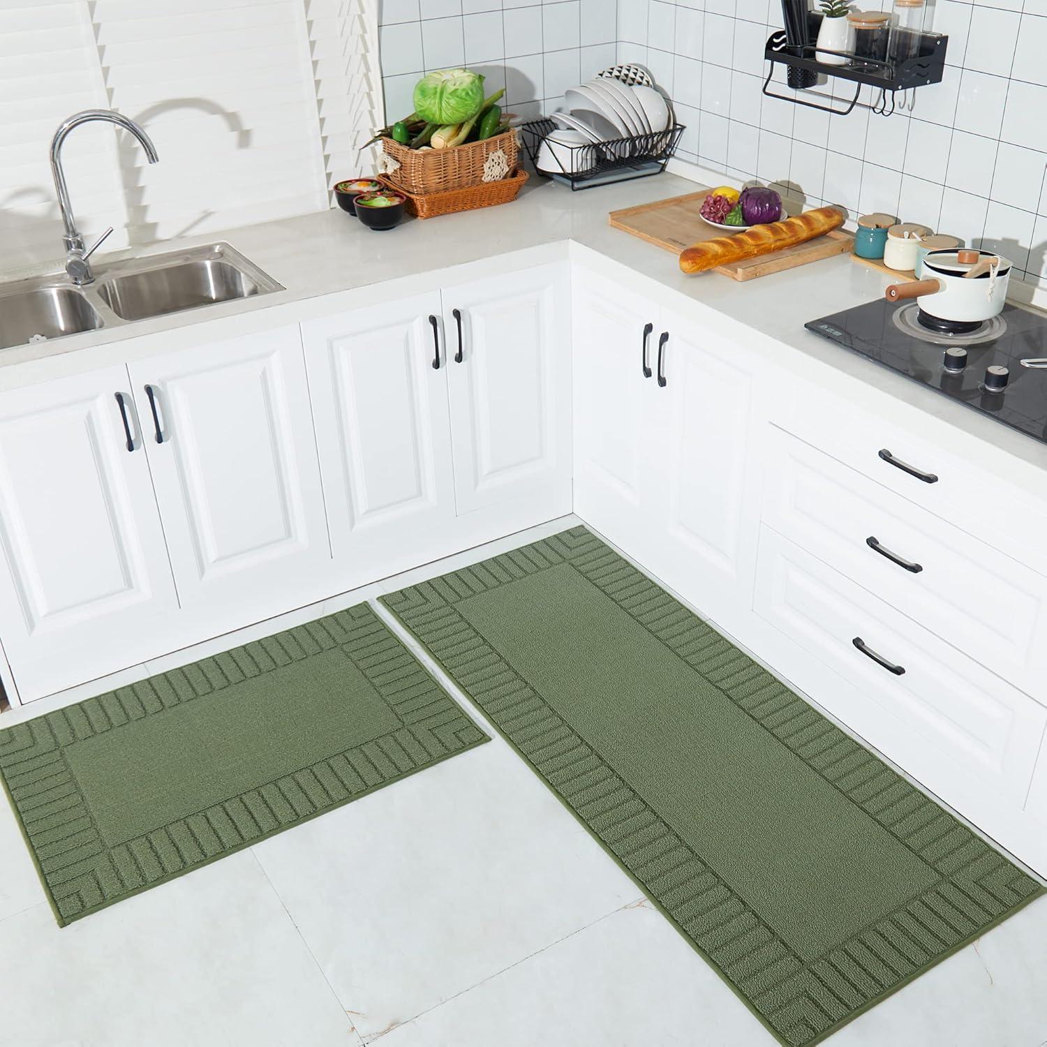 Hokku Designs Machine Washable Non-Skid Kitchen Mat 2 Pieces