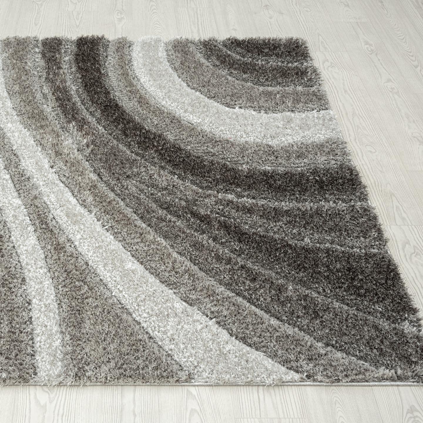 Luxe Weavers Modern Shag Geometric Area Rug, Gray 5x7