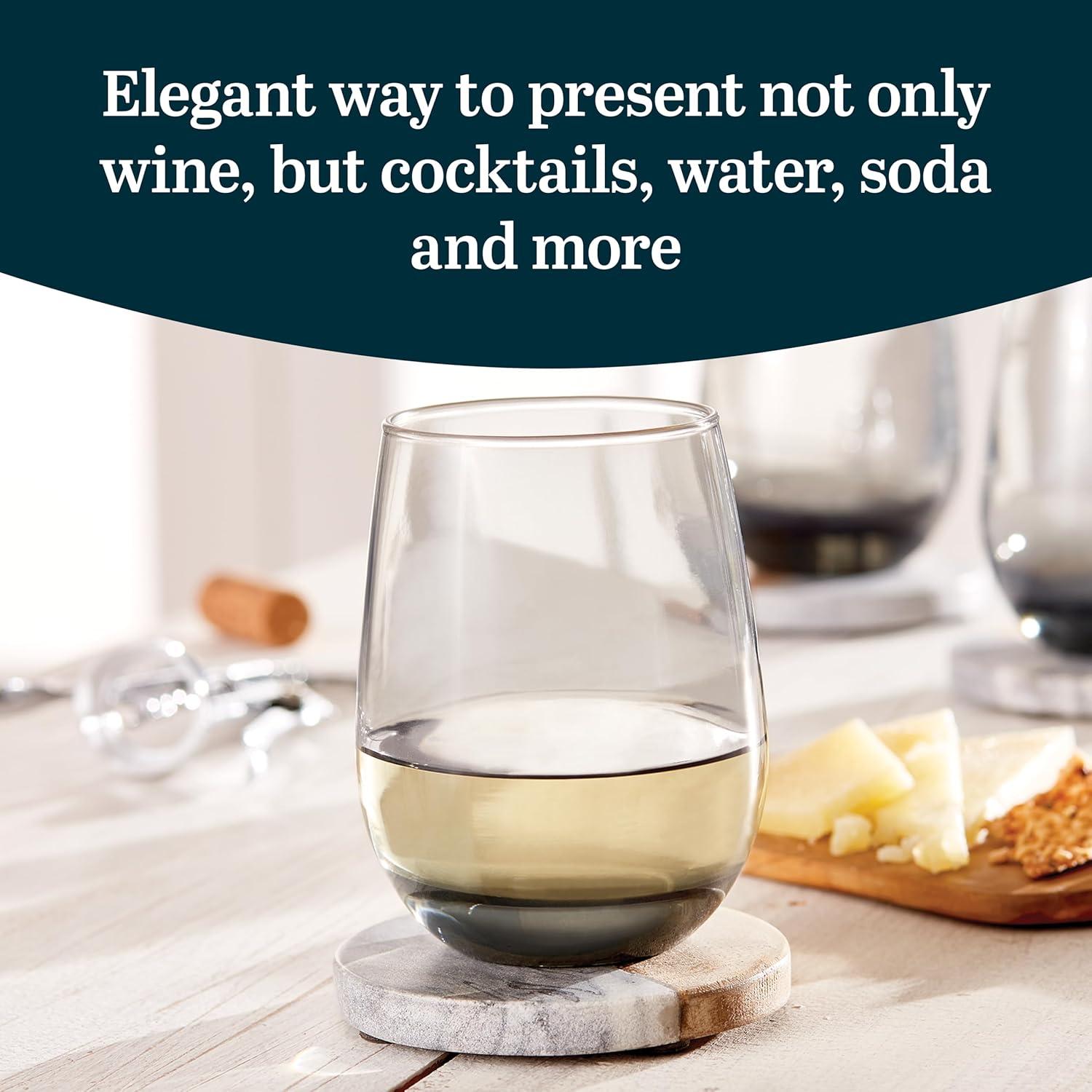 Classic Libbey All-Purpose Stemless Wine Glasses