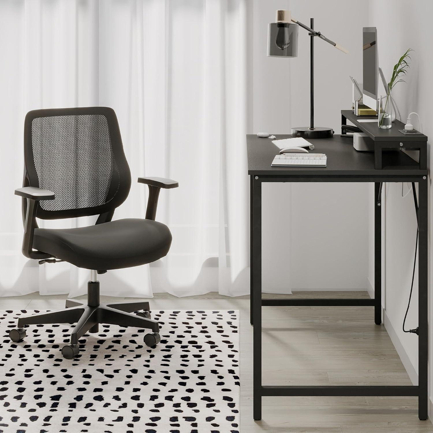 BIZFURN® Sensi Mesh/Fabric Low-Back Task Chair, Black, BIFMA Compliant